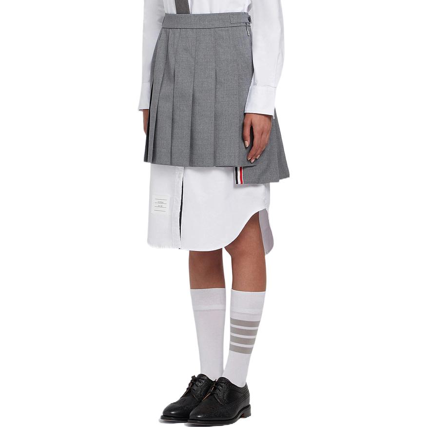(Women) Thom Browne  Gray Asymmetric Pleated Midi Skirt 22. FGC402V-02872-035 圖 5