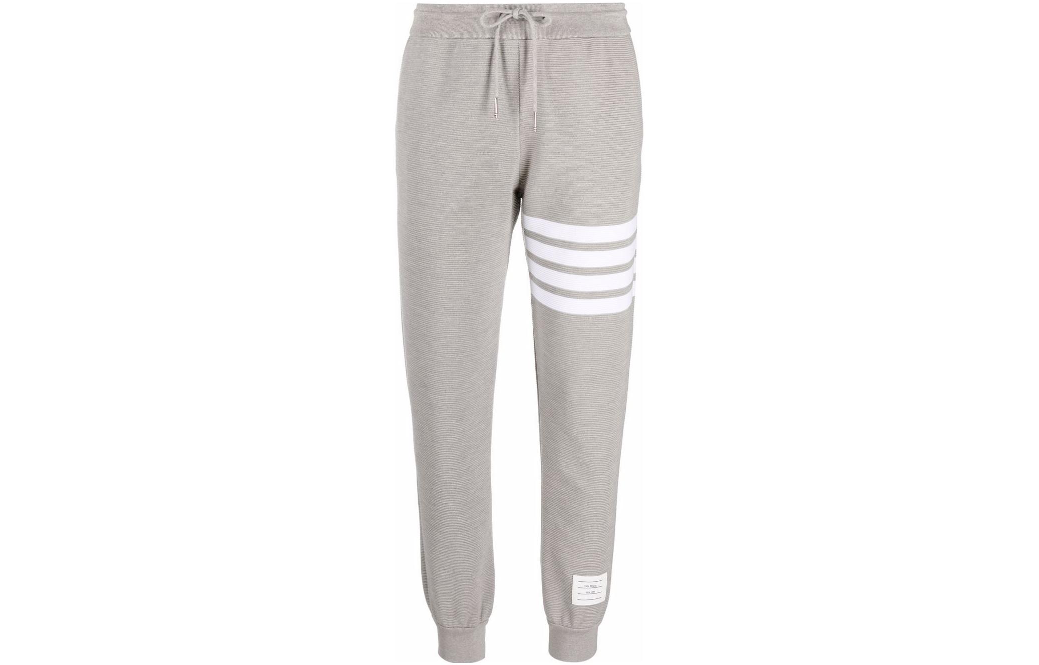 Order (W) 톰 브라운 그레이 포바 스트라이프 레이스업 스웻팬츠. FJQ069A-08138-055