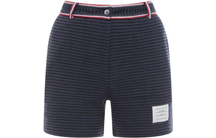 Order (W) トムブラウン グレー 無地 ボタン付 ウエスト ストレート カジュアルショーツ FJQ097A-F0302-415