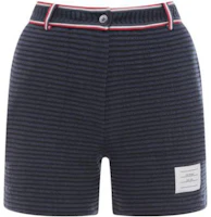 Order (W) THOM BROWNE Celana Pendek Kasual Abu-Abu Polos dengan Kancing di Pinggang. FJQ097A-F0302-415