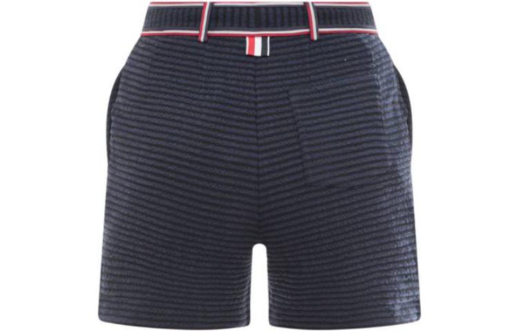 Lookbook (W) トムブラウン グレー 無地 ボタン付 ウエスト ストレート カジュアルショーツ FJQ097A-F0302-415