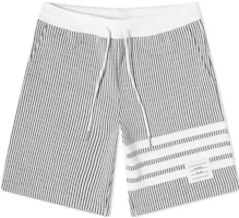 Order (W) THOM BROWNE Celana Pendek Kasual Abu-Abu Striped Lace-Up. FJQ096A-J0063-055