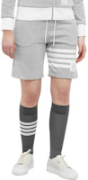 Shop (W) THOM BROWNE Celana Pendek Kasual Abu-Abu Striped Lace-Up. FJQ096A-J0063-055