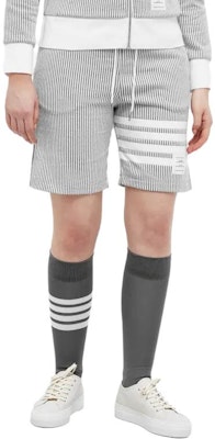 (W) THOM BROWNE Celana Pendek Kasual Abu-Abu Striped Lace-Up. FJQ096A-J0063-055 Shop (W) THOM BROWNE Celana Pendek Kasual Abu-Abu Striped Lace-Up. FJQ096A-J0063-055