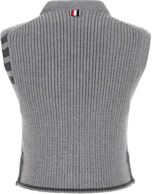 (Women) THOM BROWNE Gray V-neck Button Slim Fit Sleeveless Vest FKV195A-Y1024-055 Lookbook (Women) THOM BROWNE Gray V-neck Button Slim Fit Sleeveless Vest FKV195A-Y1024-055
