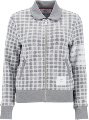 (Women) Thom Browne Grey Full-Print Zip-Up Long-Sleeve Jacket. FJT307A-J0116-055 Order (Women) Thom Browne Grey Full-Print Zip-Up Long-Sleeve Jacket. FJT307A-J0116-055