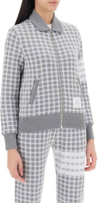 (Women) Thom Browne Grey Full-Print Zip-Up Long-Sleeve Jacket. FJT307A-J0116-055 Purchase (Women) Thom Browne Grey Full-Print Zip-Up Long-Sleeve Jacket. FJT307A-J0116-055