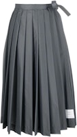 (Women) THOM BROWNE Grey Pleated Long Skirt Back-to-School Casual Skirt. FJK067-A06859-045 (Women) THOM BROWNE Grey Pleated Long Skirt Back-to-School Casual Skirt. FJK067-A06859-045