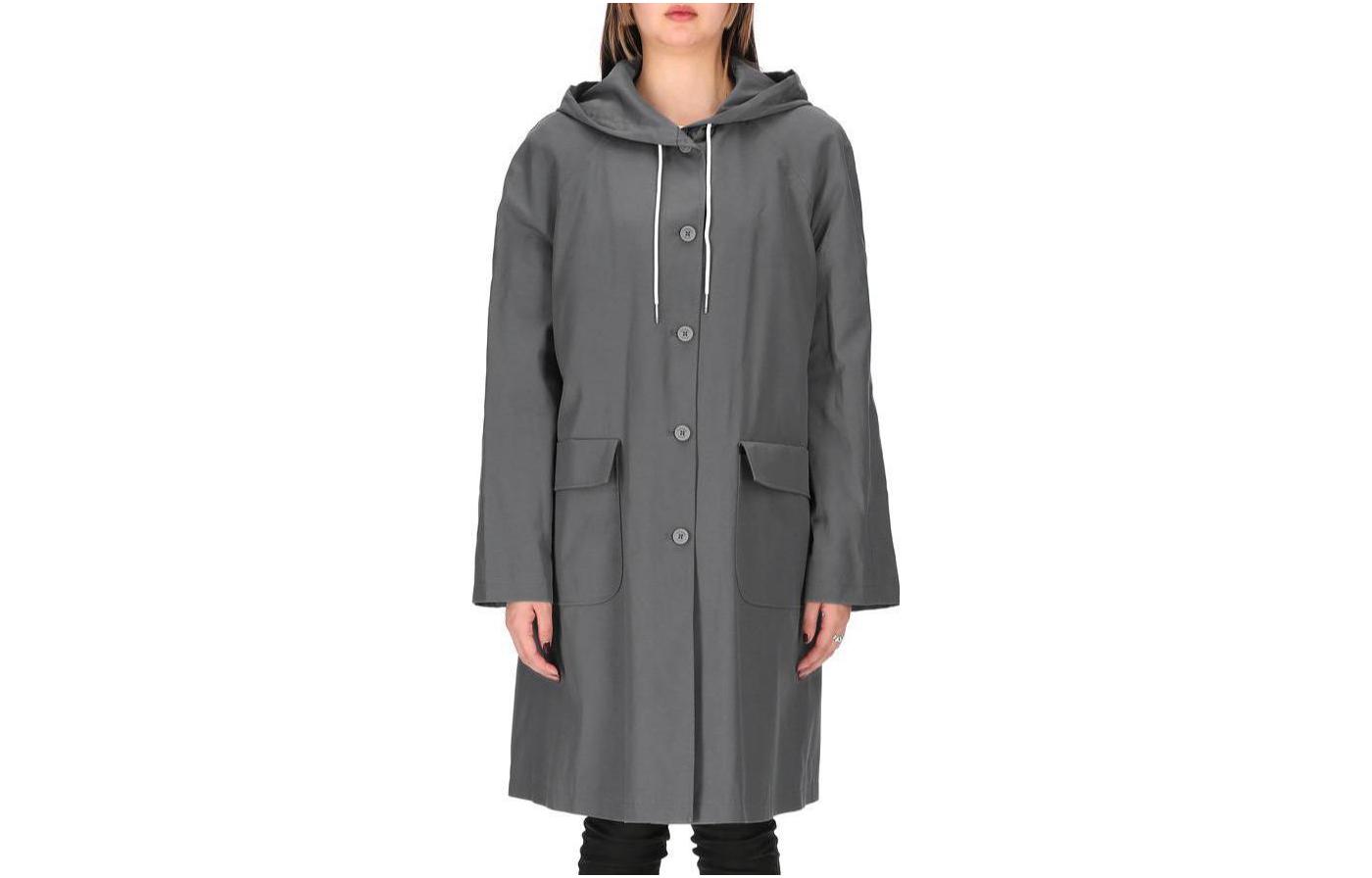 Order (W) Thom Browne Abrigo Casual Largo con Capucha Sólido Gris. FOC770V-F0185-035