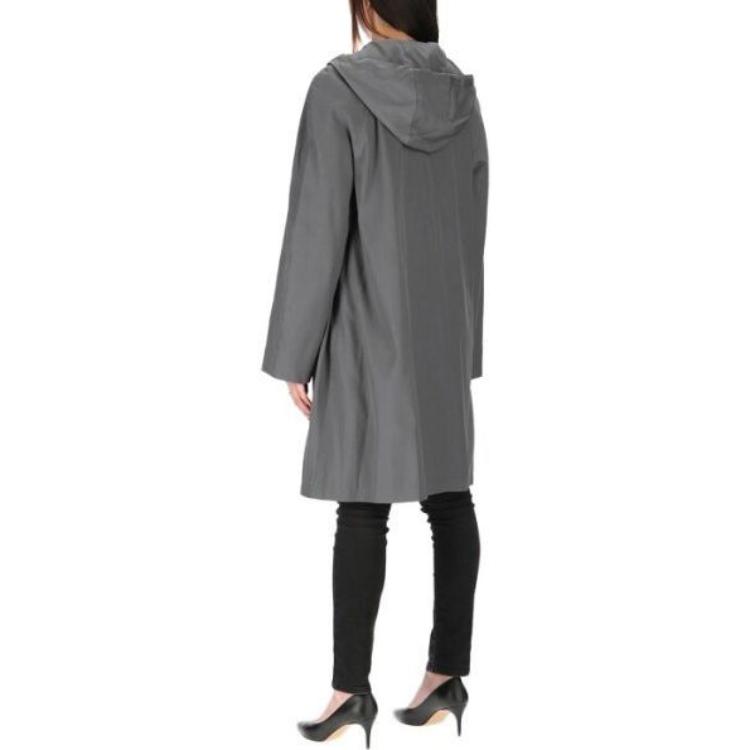 Details for (W) Thom Browne Abrigo Casual Largo con Capucha Sólido Gris. FOC770V-F0185-035