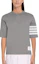 Order (W) THOM BROWNE Abu SS24 Four-Stripe T-Shirt Lengan Pendek Santai. FJS102G-07862 055