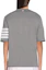 Lookbook (W) THOM BROWNE Abu SS24 Four-Stripe T-Shirt Lengan Pendek Santai. FJS102G-07862 055