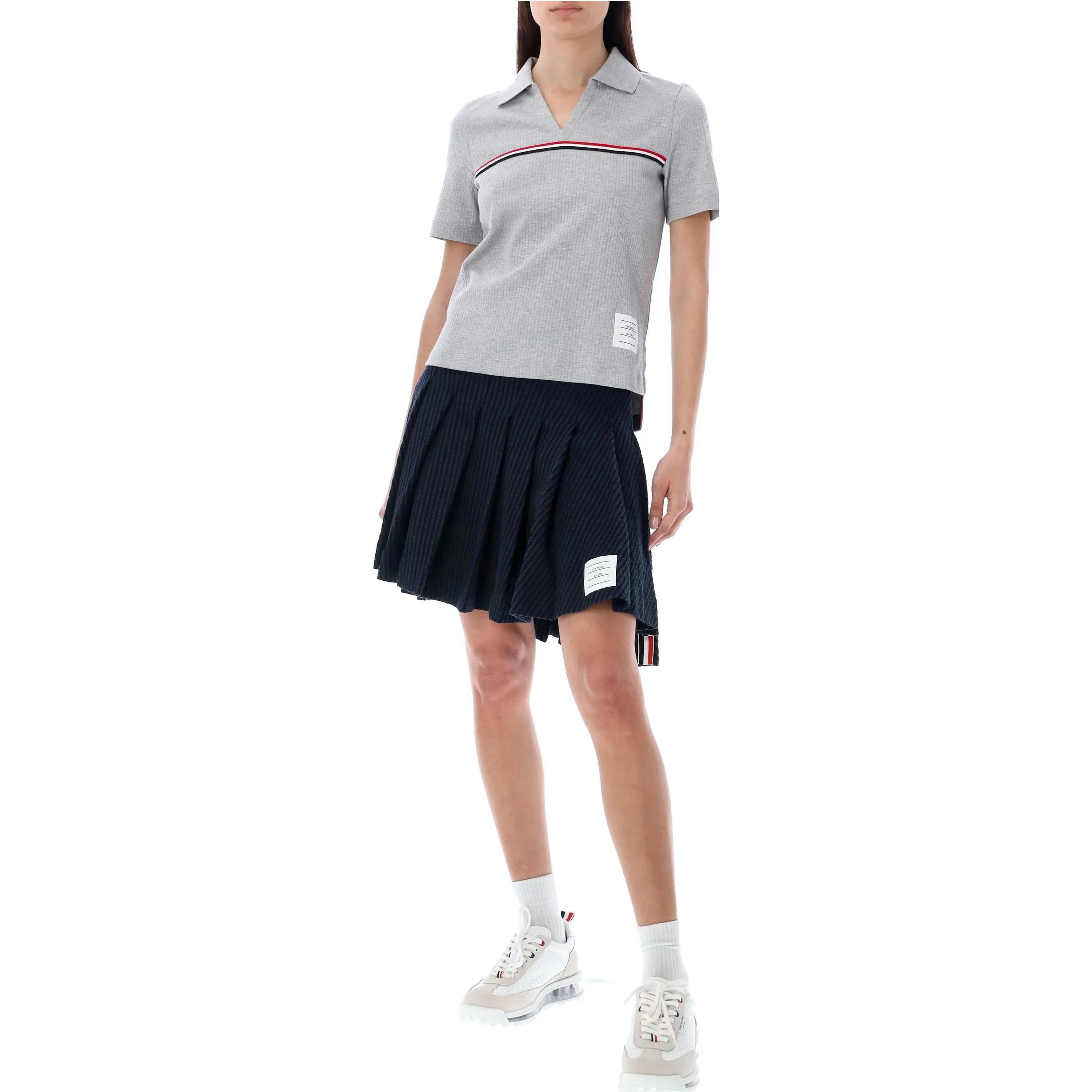 (Women) THOM BROWNE  Grey Stripe Print Short Sleeve T-Shirt SS23. FJP076A-J0066-055 圖 3