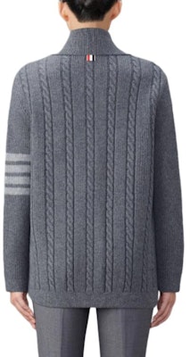 (W) Thom Browne Kelabu Jalur Kolar Baju Butang Lengan Panjang Knit Sweater FKJ097A-Y1019-035 Lookbook (W) Thom Browne Kelabu Jalur Kolar Baju Butang Lengan Panjang Knit Sweater FKJ097A-Y1019-035