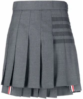(Women) Thom Browne High-Waist Pleated Mini Skirt Gray 4-Bar Summer Casual. FGC402A-04346-035 (Women) Thom Browne High-Waist Pleated Mini Skirt Gray 4-Bar Summer Casual. FGC402A-04346-035