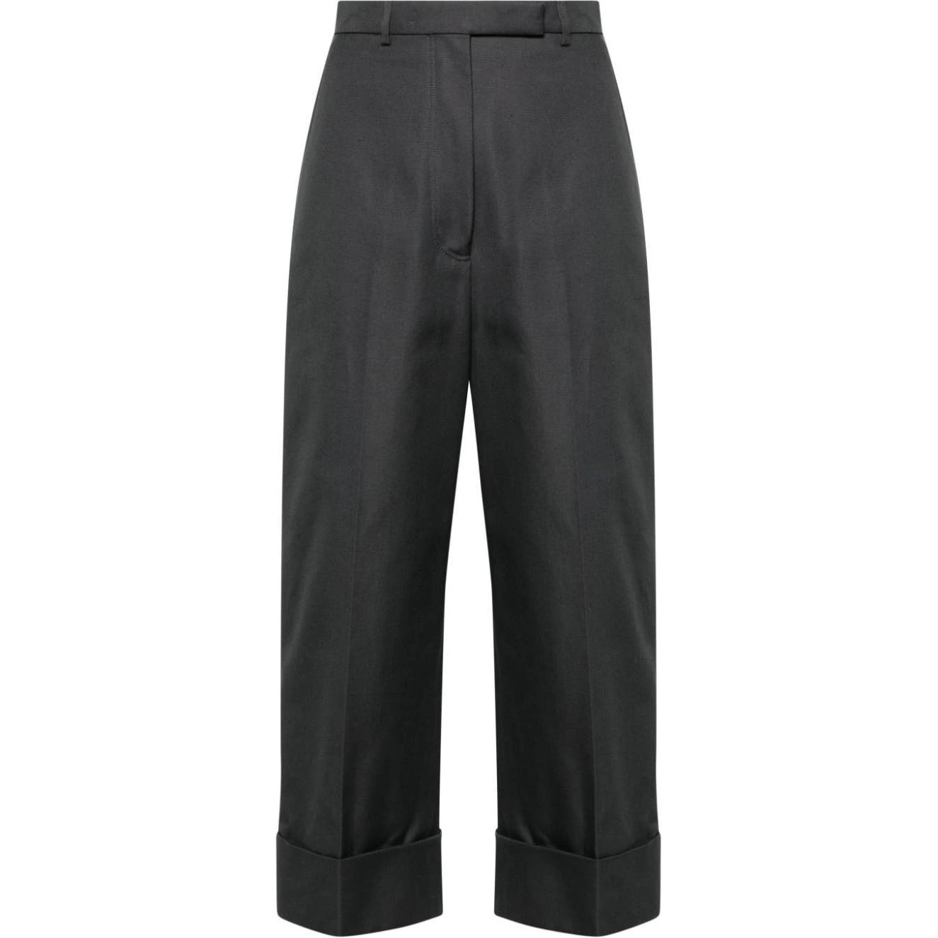 (Women) Thom Browne  High-Waist Straight-Leg Casual Pants Dark Grey. FTC444U-F0345-025
