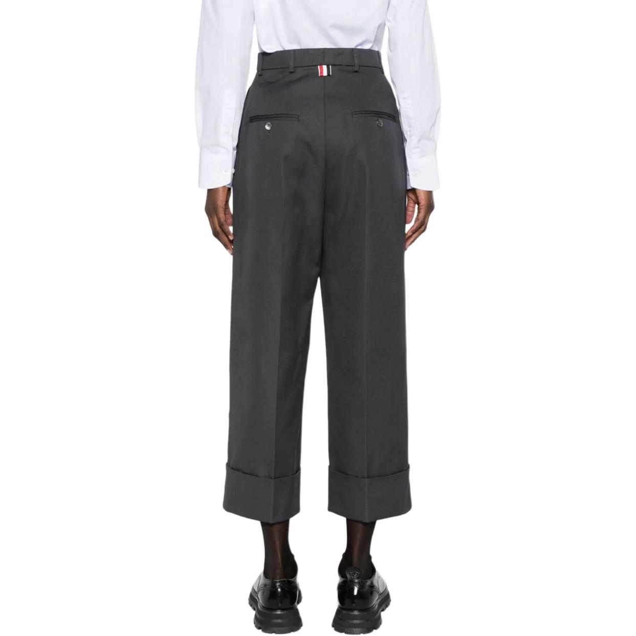 Purchase (W) Thom Browne 高腰直筒休閒長褲 深灰色 FTC444U-F0345-025