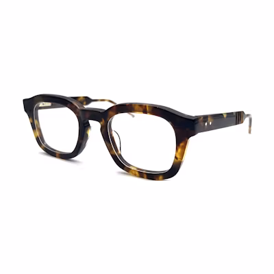 (Women) Thom Browne Irregular Tortoiseshell Optical Glasses with Stripe Detail. UEO412AG0002215