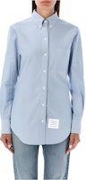 (Women) Thom Browne Light Blue Solid Button-Up Shirt FLL005E-F0313-480 (Women) Thom Browne Light Blue Solid Button-Up Shirt FLL005E-F0313-480