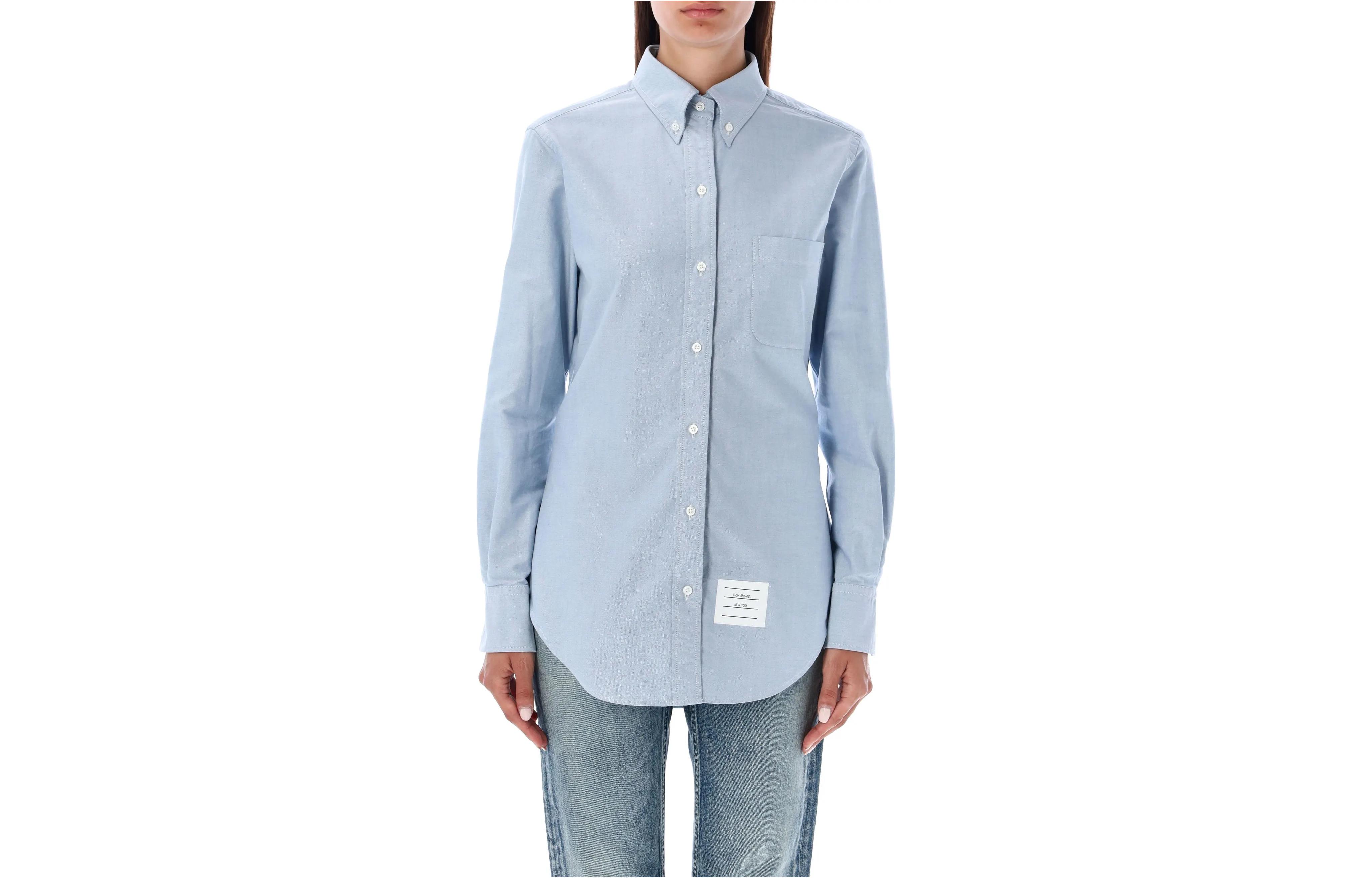 Order (W) Thom Browne 浅蓝色纯色纽扣衬衫 FLL005E-F0313-480