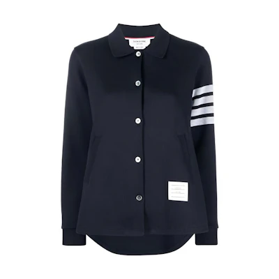 (Women) THOM BROWNE Navy Blue Button-Up Long Sleeve Shirt FJT274A07545