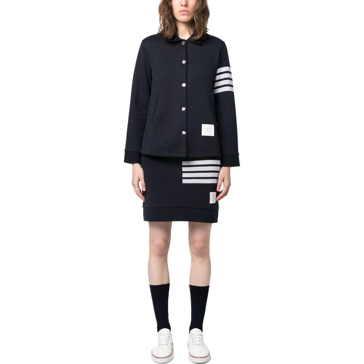 Lookbook (W) THOM BROWNE 深藍色長袖襯衫 FJT274A07545