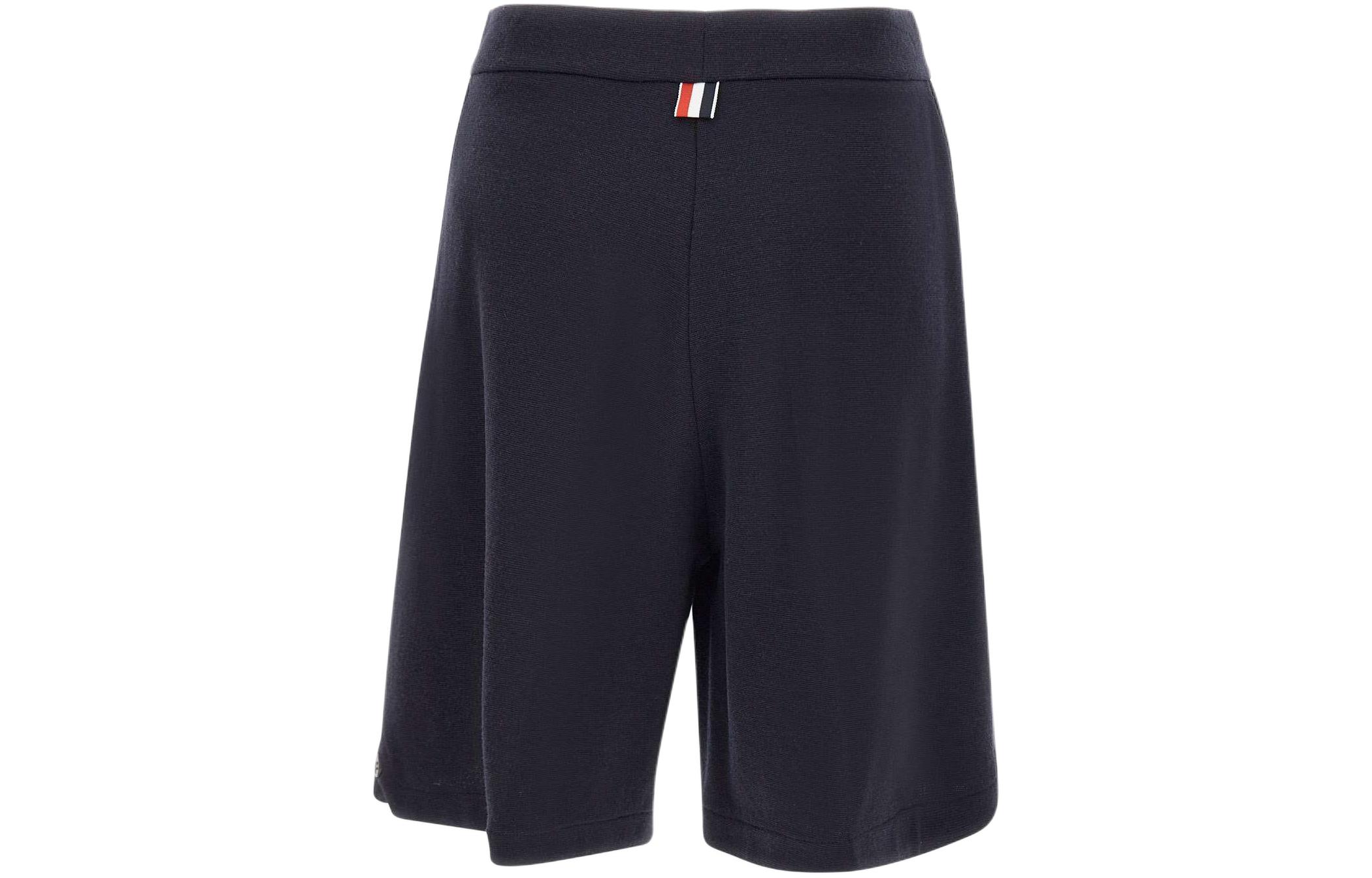 (Women) Thom Browne  Navy Blue Mid-Rise Straight-Cut Casual Shorts. FJQ110A-J0020-415 圖 3