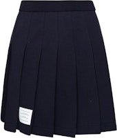 (Women) Thom Browne Navy Blue Solid Pleated Mini Skirt Back to School Casual. FJK053A-06931-415 (Women) Thom Browne Navy Blue Solid Pleated Mini Skirt Back to School Casual. FJK053A-06931-415