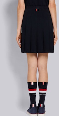 (W) Thom Browne 深藍色純色褶皺迷你裙 開學日休閒款 FJK053A-06931-415 Purchase (W) Thom Browne 深藍色純色褶皺迷你裙 開學日休閒款 FJK053A-06931-415