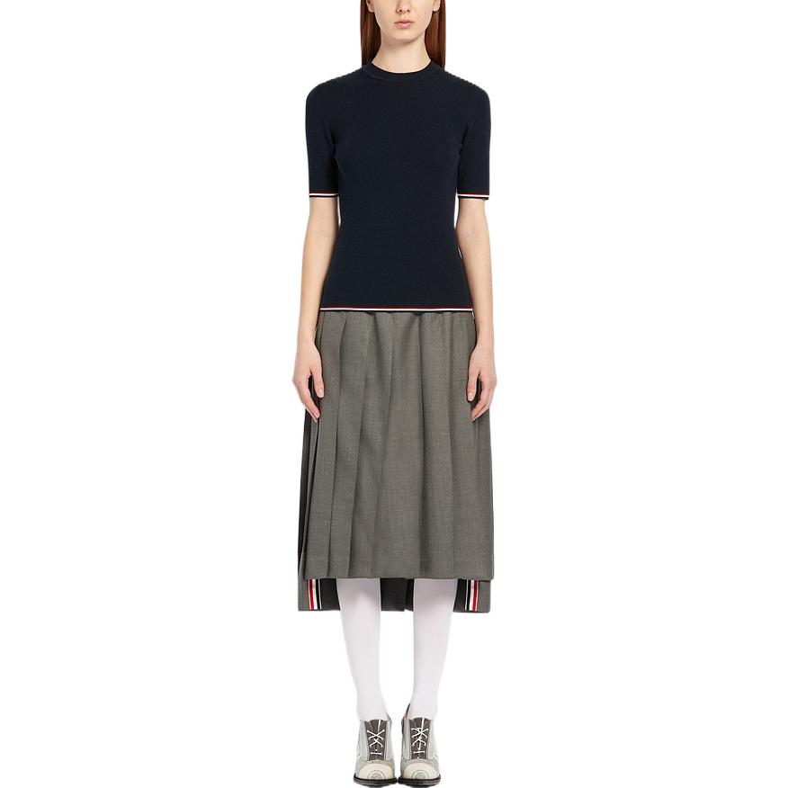 (Women) Thom Browne  Navy Blue Striped Knit Crop Short Sleeve Top. FKA234A-00014-415 圖 4