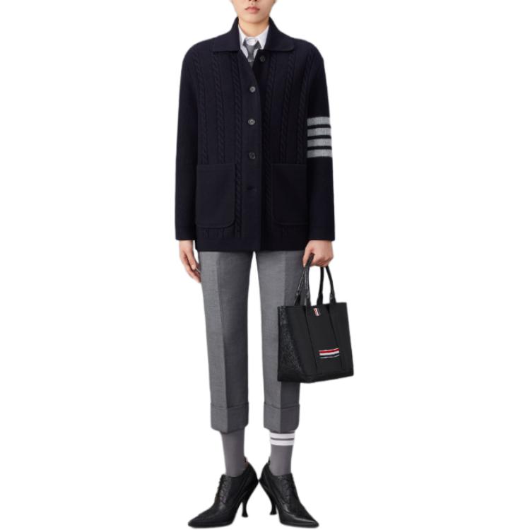 Lookbook (W) Thom Browne Navy Blue Sweater Berjalur Berkolar Pullover. FKJ097A-Y1019-415