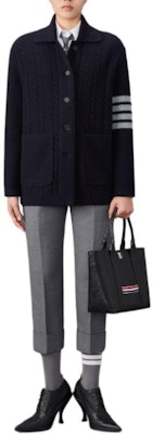 (W) Thom Browne Navy Blue Sweater Berjalur Berkolar Pullover. FKJ097A-Y1019-415 Lookbook (W) Thom Browne Navy Blue Sweater Berjalur Berkolar Pullover. FKJ097A-Y1019-415