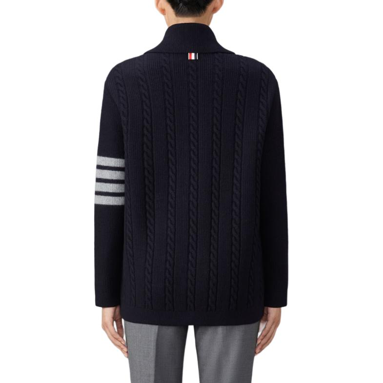 Purchase (W) Thom Browne Navy Blue Sweater Berjalur Berkolar Pullover. FKJ097A-Y1019-415