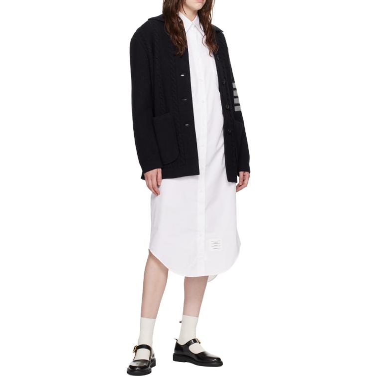 Details for (W) Thom Browne Navy Blue Sweater Berjalur Berkolar Pullover. FKJ097A-Y1019-415