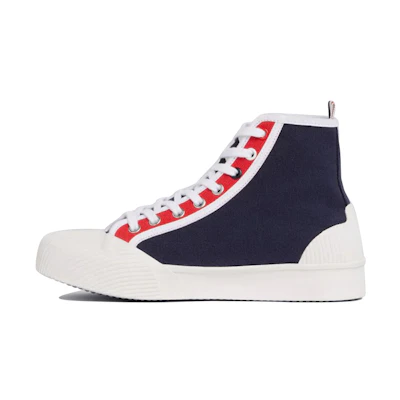 (W) Thom Browne 'Navy Blue with Red White Blue Stripe'