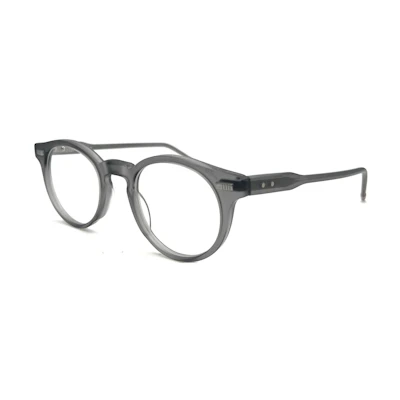 (Women) Thom Browne Oval Optical Glasses Grey with Striped Temples. UEO404AG0002060