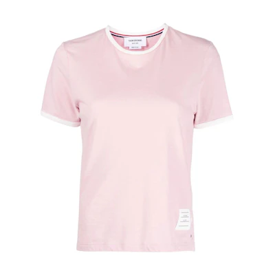 (Women) THOM BROWNE Pink Crewneck Short Sleeve T-Shirt SS23. FJS133-AJ0043-680