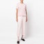 Lookbook (Women) THOM BROWNE Pink Crewneck Short Sleeve T-Shirt SS23. FJS133-AJ0043-680