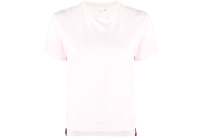 Order (Women) Thom Browne  Pink Stretch Solid Regular T-shirt. FJS036A-05398-680