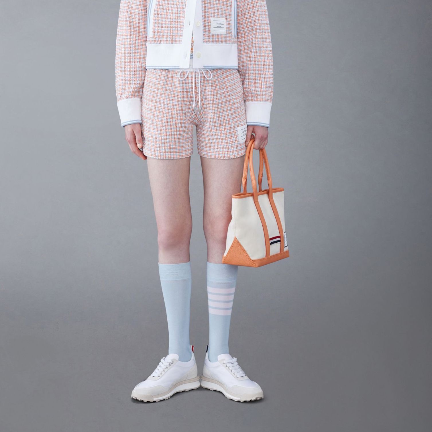 (Women) Thom Browne  Pink Tweed Pocket Elastic Waist Shorts SS24. FJQ107A-J0113-825 圖 3