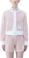(Women) Thom Browne Pink Tweed Single-Breasted Knit Cardigan. FJT317AJ0113825 (Women) Thom Browne Pink Tweed Single-Breasted Knit Cardigan. FJT317AJ0113825