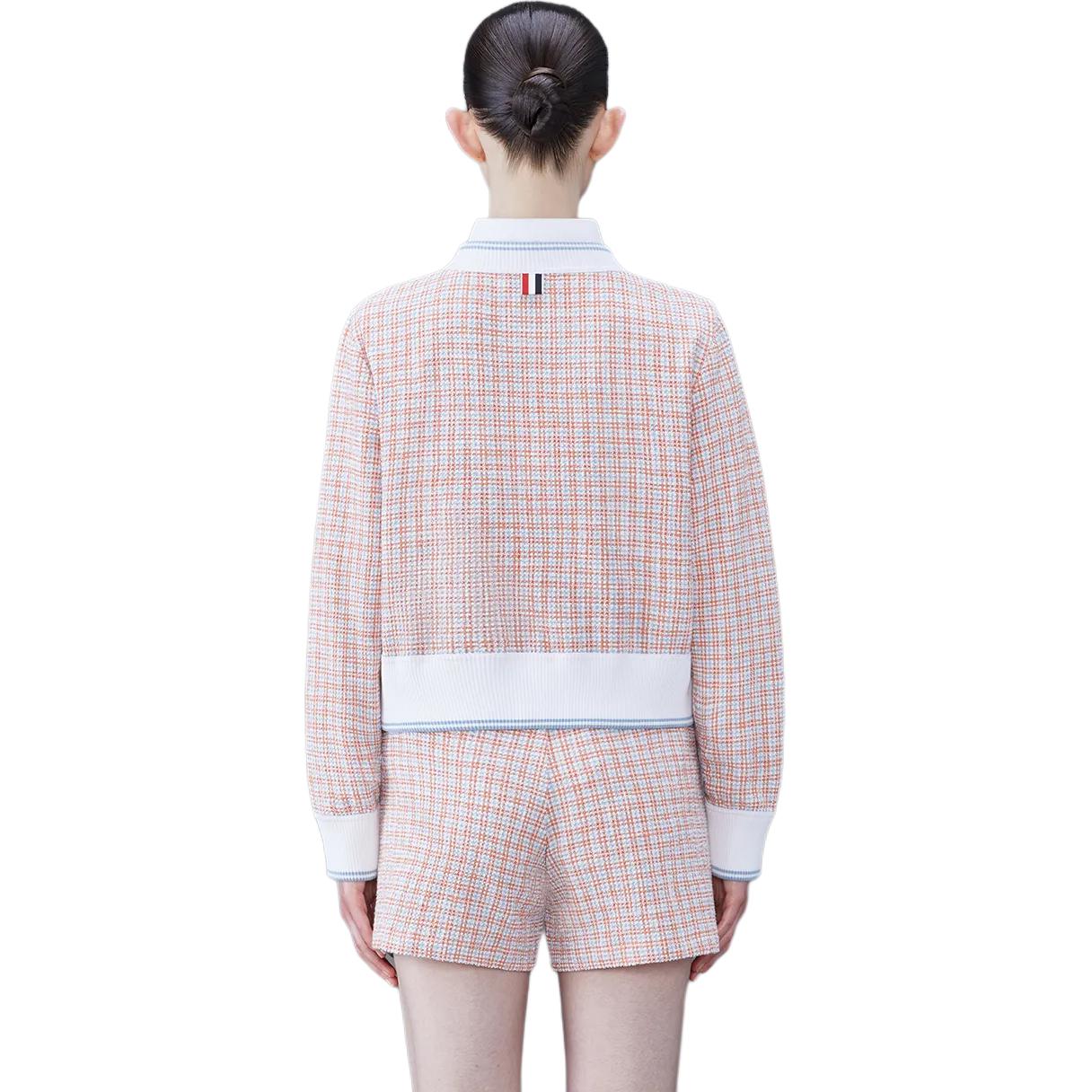 Lookbook (W) Thom Browne Pink Tweed Single-Breasted Knit Cardigan. FJT317AJ0113825