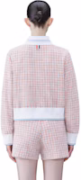 Lookbook (W) 톰 브라운 핑크 트위드 싱글 브레스트 니트 가디건. FJT317AJ0113825