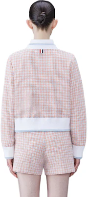 (W) Thom Browne Pink Tweed Single-Breasted Knit Cardigan. FJT317AJ0113825 Lookbook (W) Thom Browne Pink Tweed Single-Breasted Knit Cardigan. FJT317AJ0113825