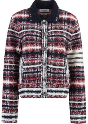 (Women) Thom Browne Plaid Single-Breasted Long Sleeve Jacket Multicolor. FKJ086A-Y9028-960 Order (Women) Thom Browne Plaid Single-Breasted Long Sleeve Jacket Multicolor. FKJ086A-Y9028-960