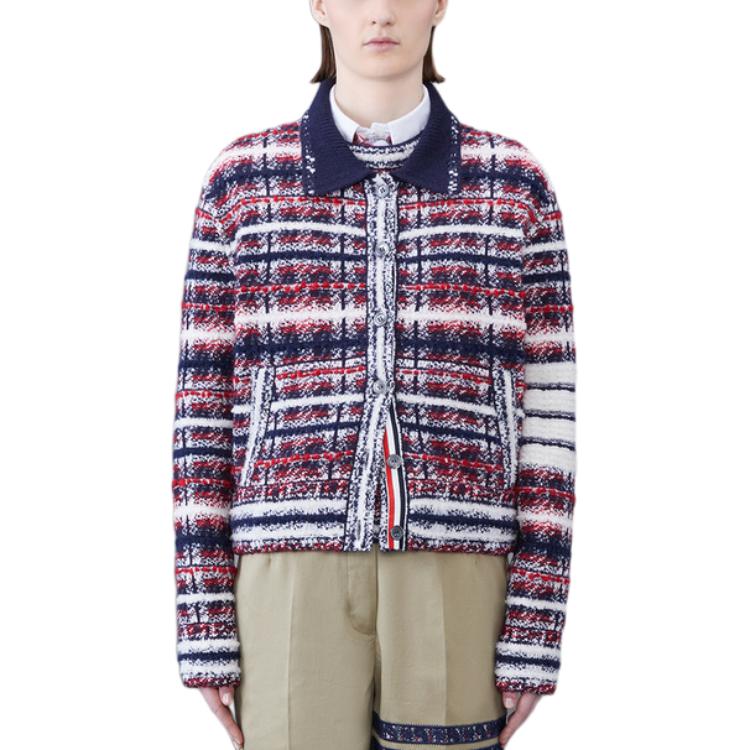 Purchase (Women) Thom Browne  Plaid Single-Breasted Long Sleeve Jacket Multicolor. FKJ086A-Y9028-960