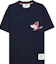 Buy (W) Thom Browne Kaos Crewneck Lengan Pendek Navy SS24 FJS166E-J0058-415