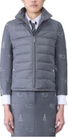 (Women) Thom Browne Quilted Zip-Up Sleeveless Vest Grey FVD016X-F0241-025 (Women) Thom Browne Quilted Zip-Up Sleeveless Vest Grey FVD016X-F0241-025