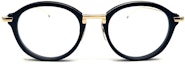 Lookbook (W) Gafas Ópticas Redondas Thom Browne - Doradas con Detalle de Patilla Rayada. UEO011AG0003410