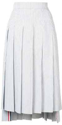 (W) 톰 브라운 시어서커 스트라이프 비대칭 플리츠 맥시 스커트. FGC400A-00572-035 Order (W) 톰 브라운 시어서커 스트라이프 비대칭 플리츠 맥시 스커트. FGC400A-00572-035